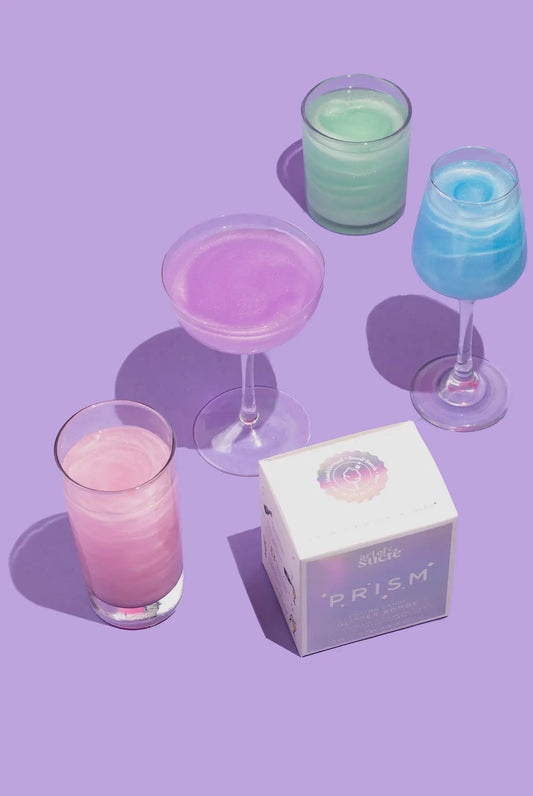 Iridescent Cotton Candy Drink Glitter Bombs